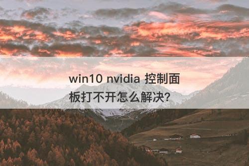 win10 nvidia 控制面板打不开怎么解决?-图1 win10 nvidia 控制面板打不开怎么解决?-图1