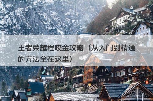 王者荣耀程咬金攻略（从入门到精通的方法全在这里）
