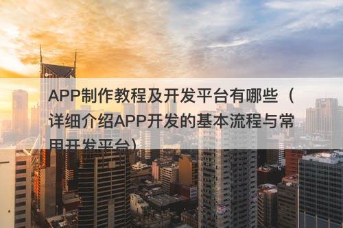 APP制作教程及开发平台有哪些（详细介绍APP开发的基本流程与常用开发平台）