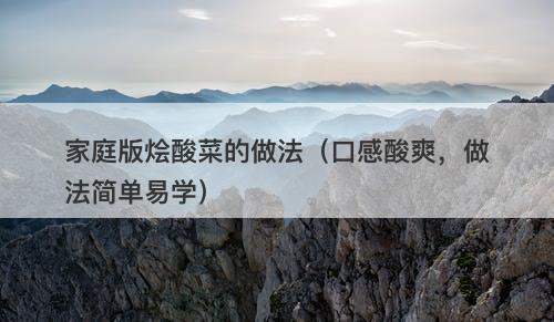 家庭版烩酸菜的做法（口感酸爽，做法简单易学）