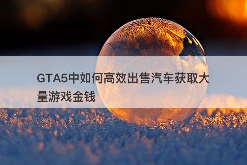 GTA5中如何高效出售汽车获取大量游戏金钱