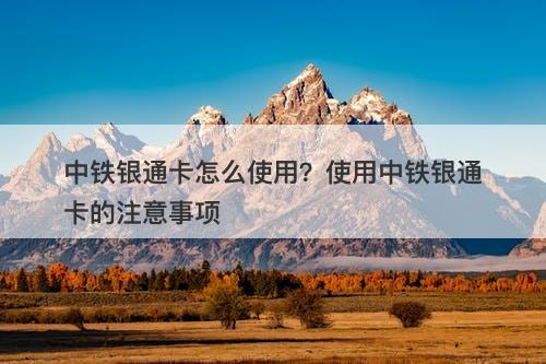 中铁银通卡怎么使用？使用中铁银通卡的注意事项