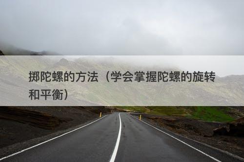 掷陀螺的方法（学会掌握陀螺的旋转和平衡）