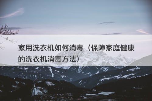 家用洗衣机如何消毒（保障家庭健康的洗衣机消毒方法）