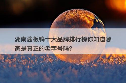 湖南酱板鸭十大品牌排行榜你知道哪家是真正的老字号吗？