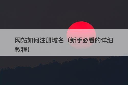 网站如何注册域名（新手必看的详细教程）