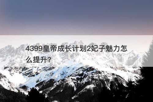 4399皇帝成长计划2妃子魅力怎么提升？
