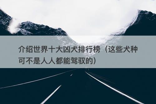 介绍世界十大凶犬排行榜(这些犬种可不是人人都能驾驭的)-图1 介绍世界十大凶犬排行榜(这些犬种可不是人人都能驾驭的)-图1