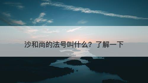 沙和尚的法号叫什么?了解一下-图1 沙和尚的法号叫什么?了解一下-图1