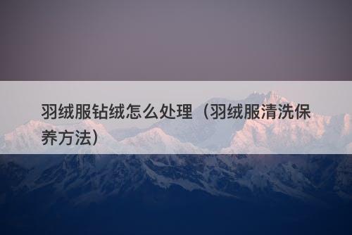 羽绒服钻绒怎么处理（羽绒服清洗保养方法）