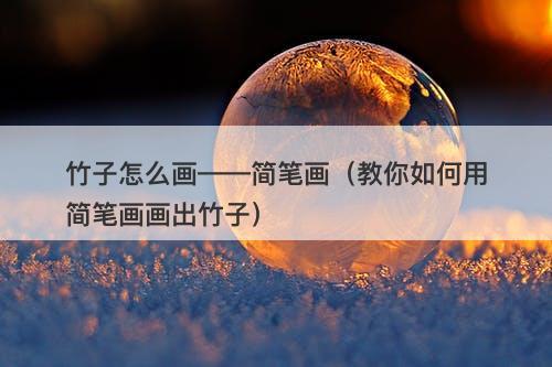 竹子怎么画——简笔画（教你如何用简笔画画出竹子）