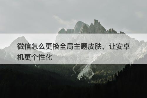 微信怎么更换全局主题皮肤，让安卓机更个性化