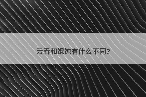 云吞和馄饨有什么不同？