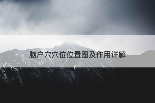 脑户穴穴位位置图及作用详解