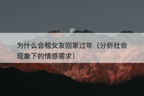 为什么会租女友回家过年（分析社会现象下的情感需求）