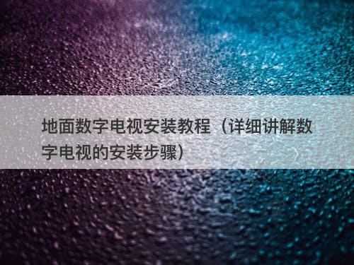 地面数字电视安装教程（详细讲解数字电视的安装步骤）