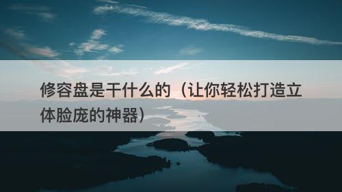 修容盘是干什么的（让你轻松打造立体脸庞的神器）