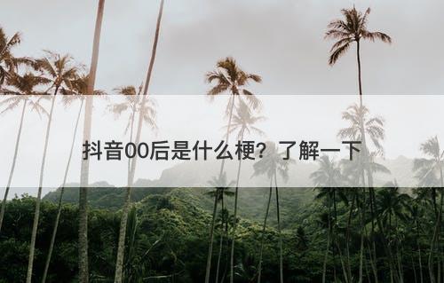 抖音00后是什么梗？了解一下