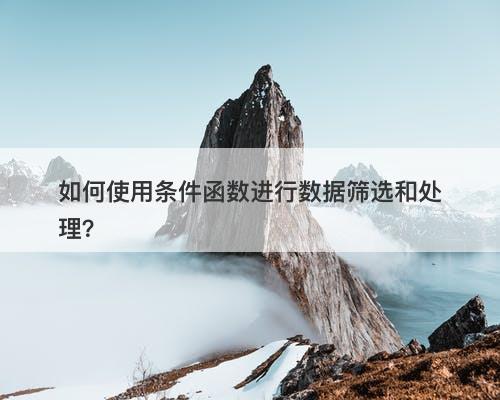 如何使用条件函数进行数据筛选和处理？