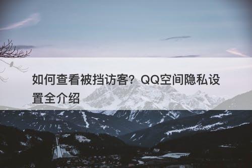 如何查看被挡访客？QQ空间隐私设置全介绍