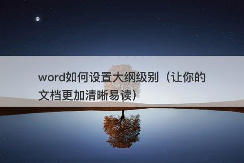 word如何设置大纲级别（让你的文档更加清晰易读）