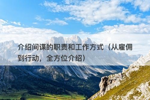 介绍间谍的职责和工作方式（从雇佣到行动，全方位介绍）