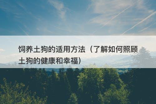 饲养土狗的适用方法（了解如何照顾土狗的健康和幸福）