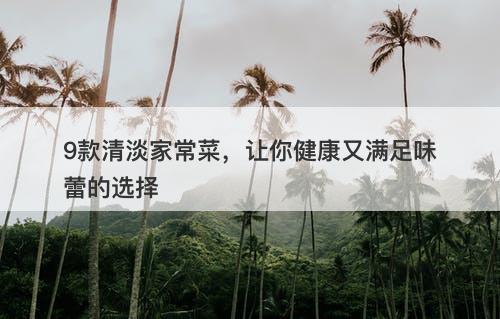 9款清淡家常菜，让你健康又满足味蕾的选择