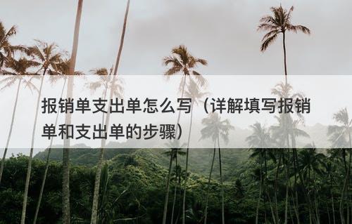 报销单支出单怎么写（详解填写报销单和支出单的步骤）