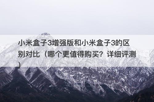 小米盒子3增强版和小米盒子3的区别对比（哪个更值得购买？详细评测）