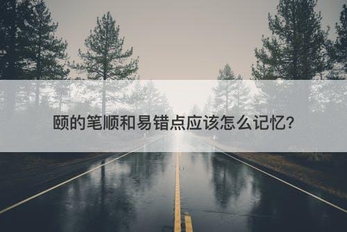 颐的笔顺和易错点应该怎么记忆？