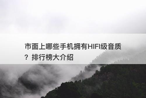 市面上哪些手机拥有HIFI级音质？排行榜大介绍