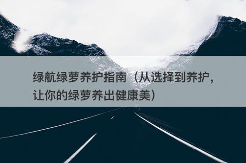 绿航绿萝养护指南（从选择到养护，让你的绿萝养出健康美）