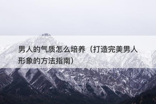 男人的气质怎么培养（打造完美男人形象的方法指南）