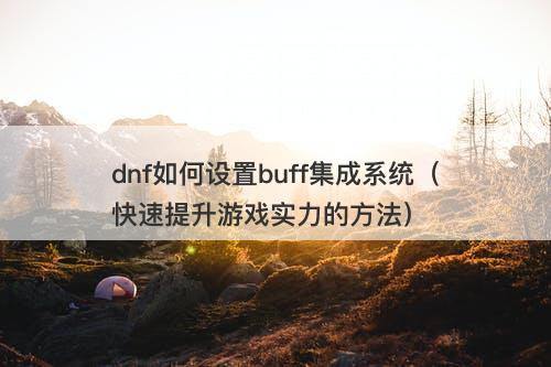 dnf如何设置buff集成系统（快速提升游戏实力的方法）