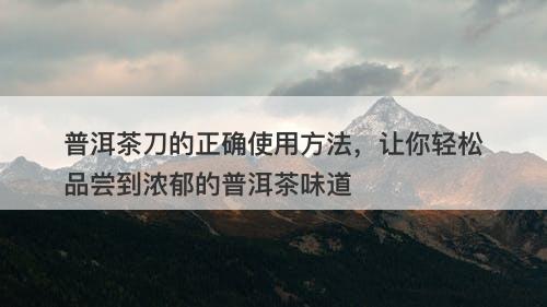 普洱茶刀的正确使用方法，让你轻松品尝到浓郁的普洱茶味道