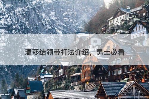 温莎结领带打法介绍，男士必看