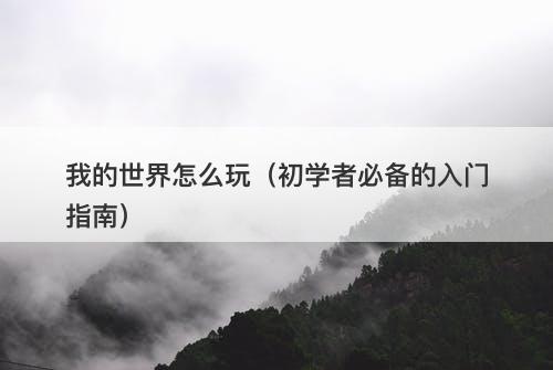 我的世界怎么玩（初学者必备的入门指南）