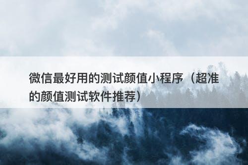 微信最好用的测试颜值小程序（超准的颜值测试软件推荐）
