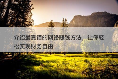 介绍最靠谱的网络赚钱方法，让你轻松实现财务自由