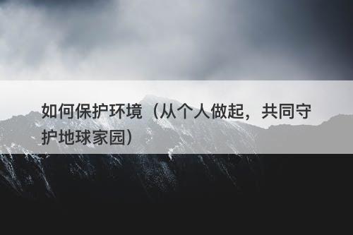 如何保护环境（从个人做起，共同守护地球家园）