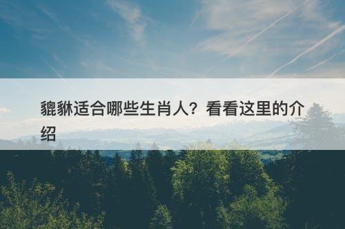 貔貅适合哪些生肖人？看看这里的介绍