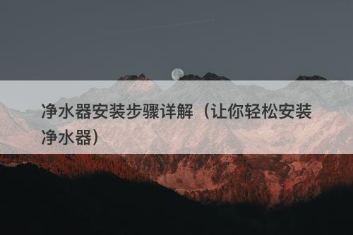 净水器安装步骤详解（让你轻松安装净水器）