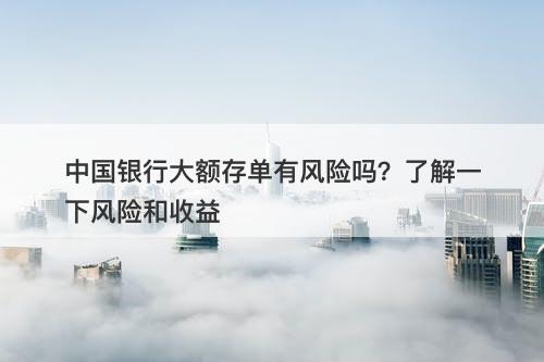 中国银行大额存单有风险吗？了解一下风险和收益