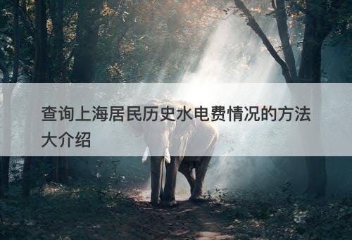 查询上海居民历史水电费情况的方法大介绍