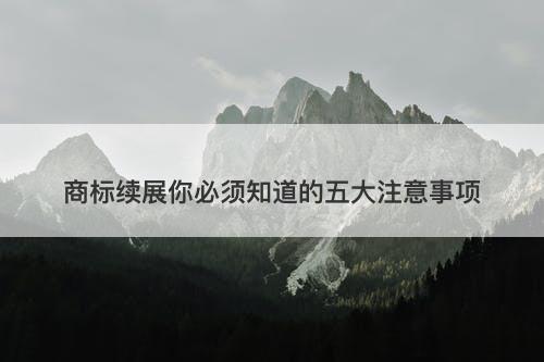 商标续展你必须知道的五大注意事项