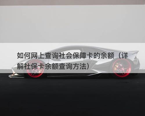 如何网上查询社会保障卡的余额（详解社保卡余额查询方法）