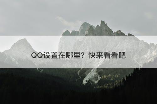 QQ设置在哪里？快来看看吧