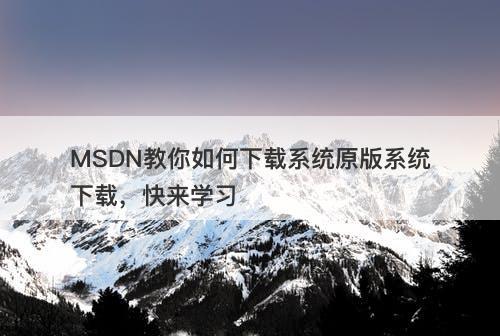 MSDN教你如何下载系统原版系统下载，快来学习