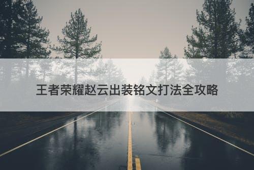 王者荣耀赵云出装铭文打法全攻略